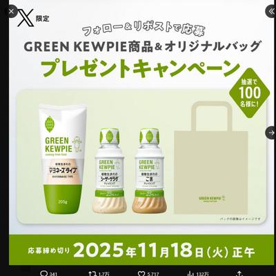 GREEN KEWPIE商品&オリジナルバッグ プレゼントキャンペーンの詳細