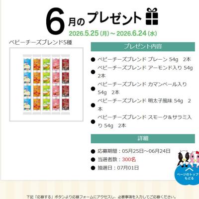 毎月のプレゼントキャンペーンの詳細