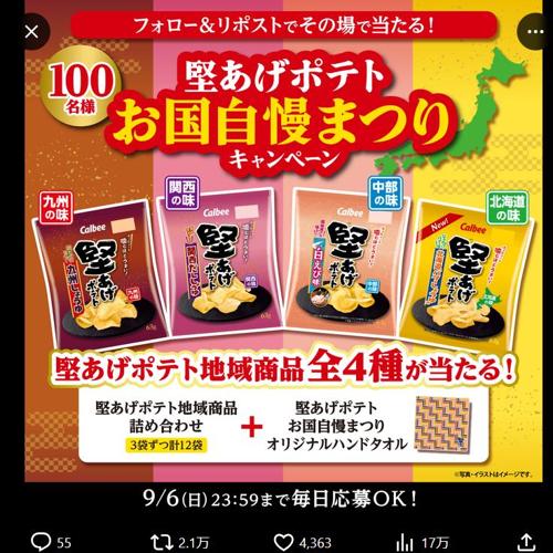 堅あげポテトお国自慢まつりキャンペーンの詳細