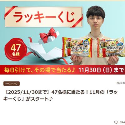 11月の「ラッキーくじ」の詳細