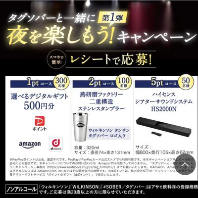 タグソバーと一緒に夜を楽しもう!キャンペーン第1弾の詳細