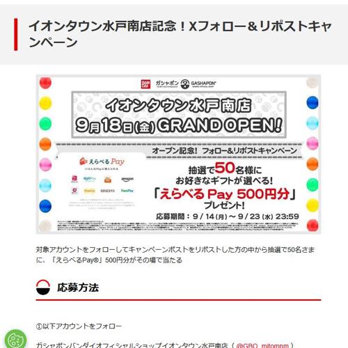 イオンタウン水戸南店記念!Xフォロー&リポストキャンペーンの詳細