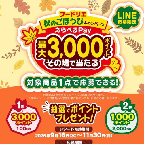 秋のごほうびキャンペーンの詳細