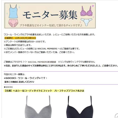 レビューモニター募集!の詳細